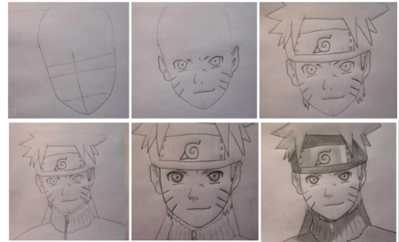 Рисование пошагово Naruto