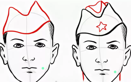 Солдат сзади рисунок