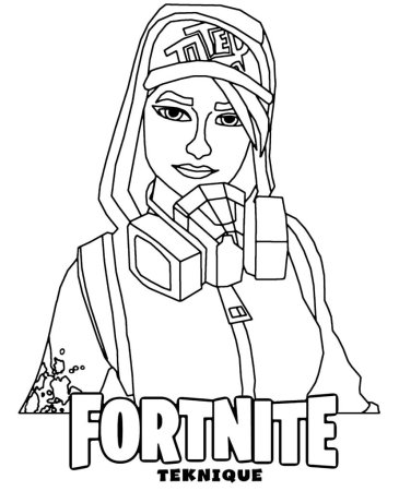 Раскраска добытчица Fortnite