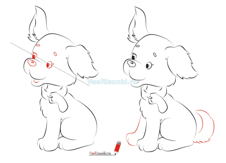 Этапы рисования собаки для детей