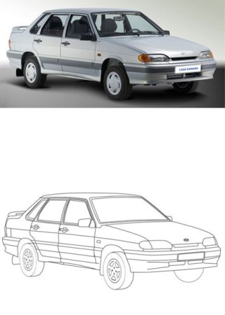 Нарисованная ВАЗ 2109 сбоку