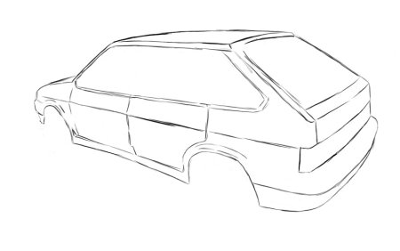 ВАЗ 2114 сзади рисунок