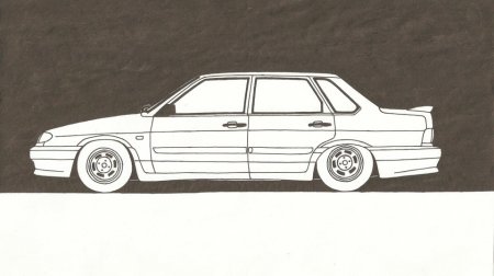 Рисунок ВАЗ 2112 сбоку