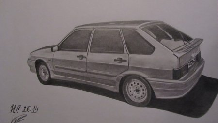 ВАЗ 2114 сзади рисунок