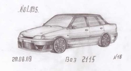 Чертёж машины ВАЗ 2109