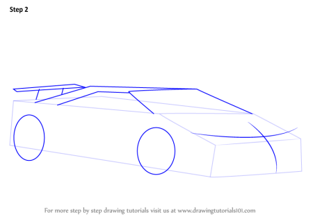 Поэтапное рисование машины Lamborghini