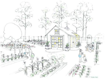 Эскиз школьного огорода