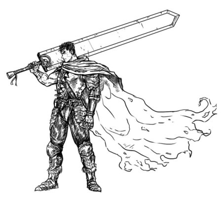 Гатс Берсерк скетч