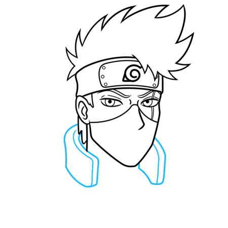 Нарисовать лицо Какаси