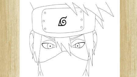 Лицо Какаши карандашом
