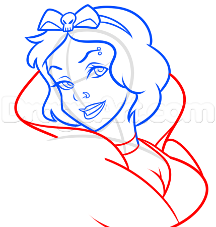 Белоснежка рисунок карандашом поэтапно