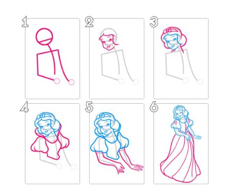 Схемы для рисования принцесс
