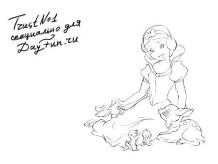 Белоснежка рисунок поэтапно