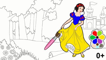 Белоснежка и 7 гномов для срисовки