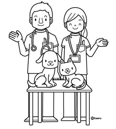 Раскраска ветврач