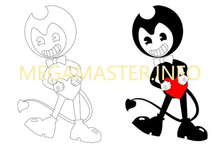 БЕНДИ рисунок пошагово