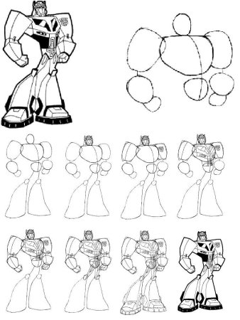 Поэтапное рисование АНИМАТРОНИКА