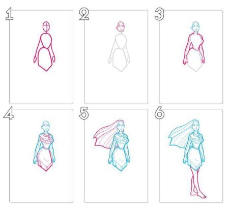 Рисунок принцессы пошагово