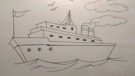 Рисование пароход