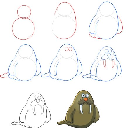 Как нарисовать моржа