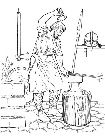 Кузнец раскраска