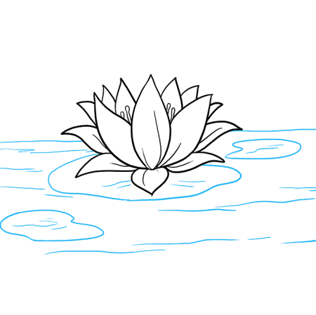 Поэтапное рисование кувшинки