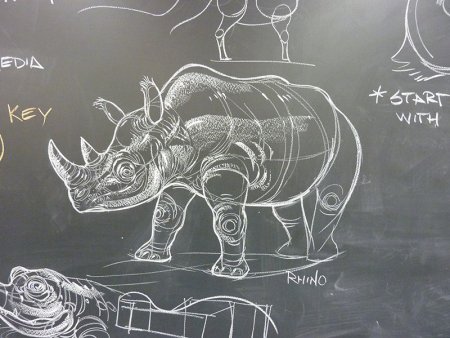 Рисунки мелом на доске