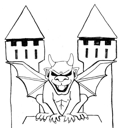 Горгулья раскраска