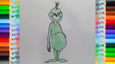 Рисунок Гринча поэтапно