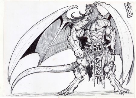 Горгулья простым карандашом