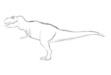 Поэтапное рисование тираннозавра