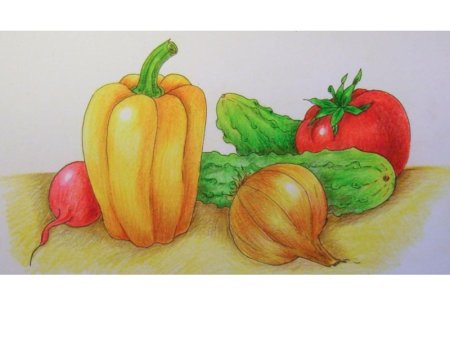 Натюрморт из овощей для детей