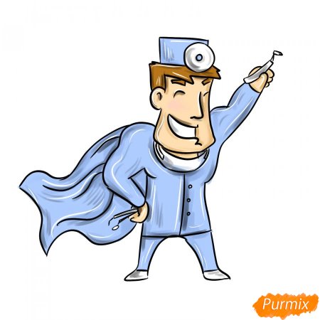 Стоматолог рисунок карандашом