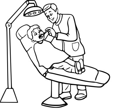 Раскраска стоматолог для детей