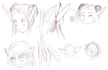 Эльфийки для рисования карандашом