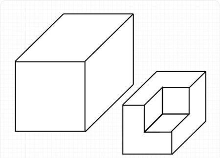 Нарисовать объемный квадрат