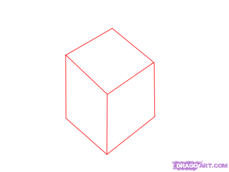 3д квадрат карандашом