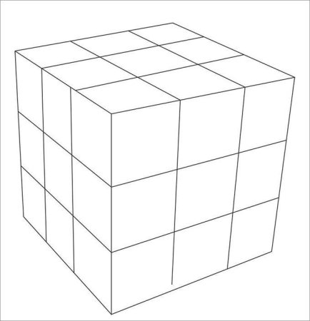 Кубик-Рубика 3х3 черно белый