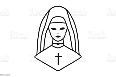 Рисунок монашки карандашом несложный