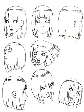 Причёски для рисования аниме Наруто