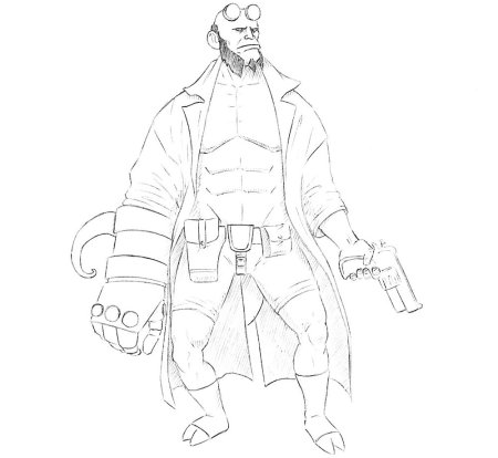 Хеллбой рисунок карандашом