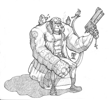 Как нарисовать принца из Хэллбоя