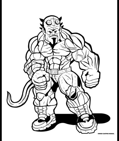 Как нарисовать Хеллбоя карандашом поэтапно