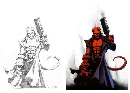 Тату Хеллбой эскизы