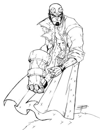 Раскраска Хеллбой с наклейками