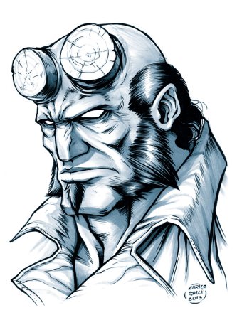 Хеллбой рисунок карандашом легкий