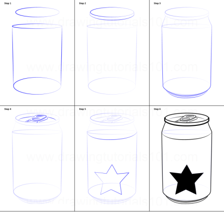 Нарисовать баночку колы