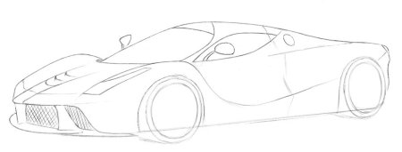 Феррари карандашом поэтапно