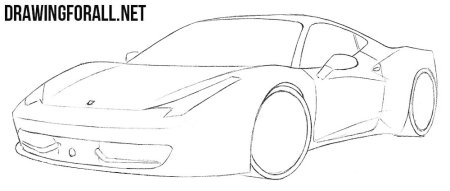Феррари карандашом поэтапно