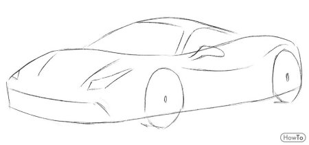 Зарисовка машины Ferrari легко